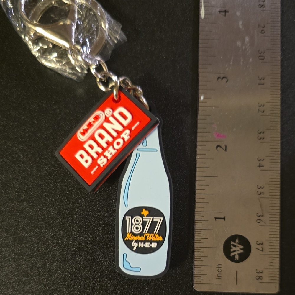 HEB Grocery Brand Shop Mineral Water Keychain H-E-B Texas